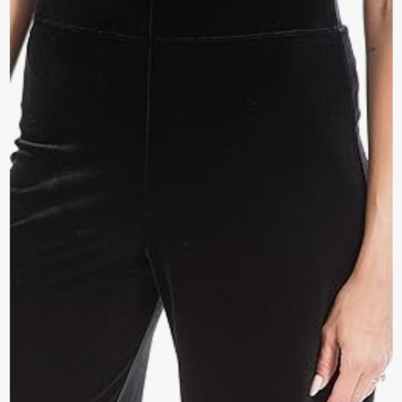 Max Studio ponte velvet Elastic Elegant Black Wide-Leg Pants office work XL - Picture 6 of 10